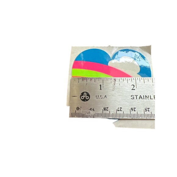 Vintage Heart Shaped Rainbow Sticker Neon 2.5" Gay Pride - Picture 3 of 3